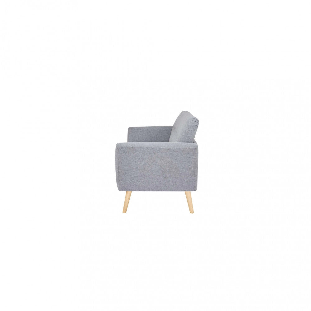 Divano 3 Posti Burton 193x79x86 h cm in Tessuto Grigio chiaro
