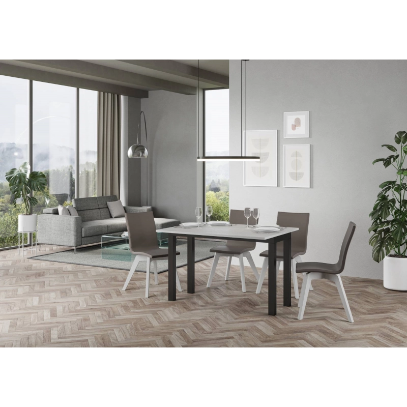 Tavolo apribile 120x45/90 cm Everyday Double telaio Antracite - Bianco Frassino
