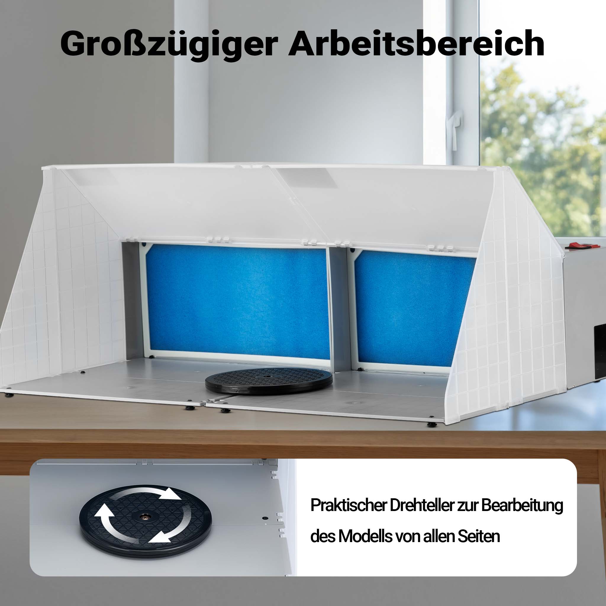 Doppia cabina di aspirazione per verniciatura ad aerografo 8m³/min Aspiratore estrattore con filtro