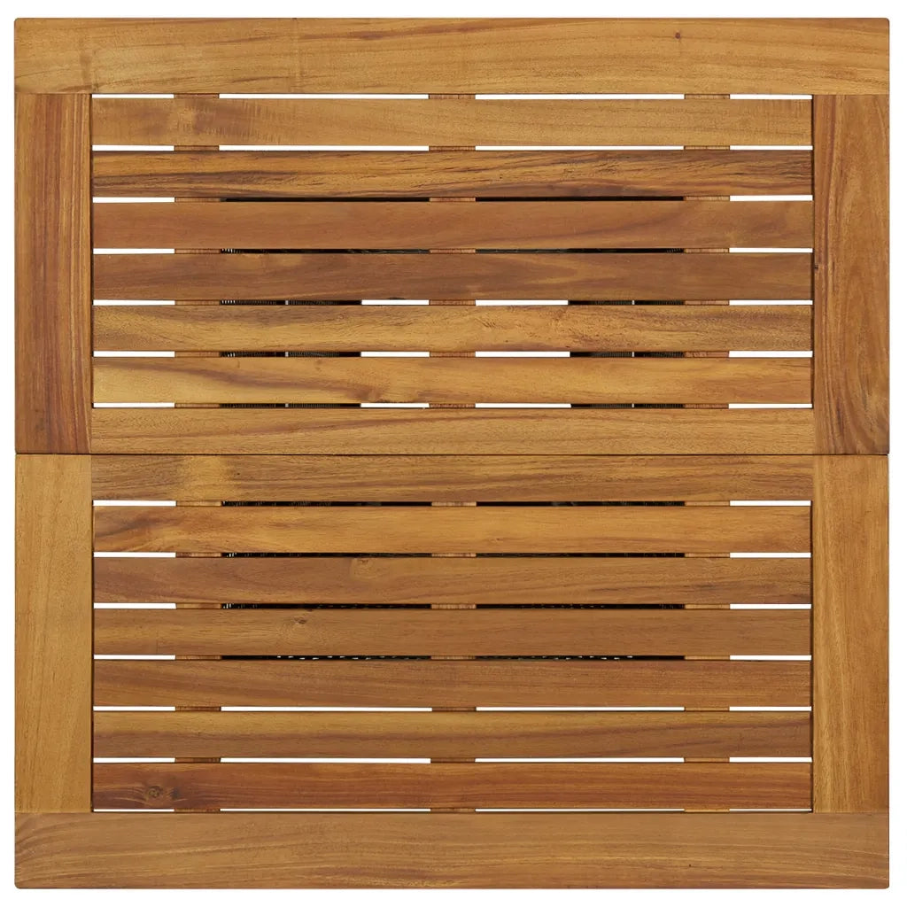 Tavolino da Tè Nero 80x80x110 cm Polyrattan e Massello Acacia 313465
