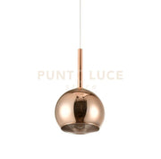 INFINITY-M R Sospensione 1 luce struttura in metallo Rame con vetro rame attacco E27 diametro 20cm senza base