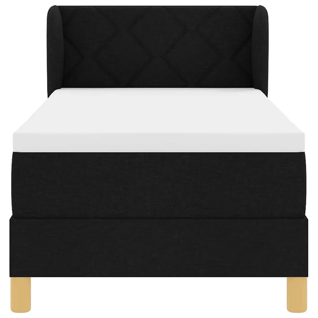 Letto a molle con materasso Nero 80 x 200 cm Tessuto 3340243