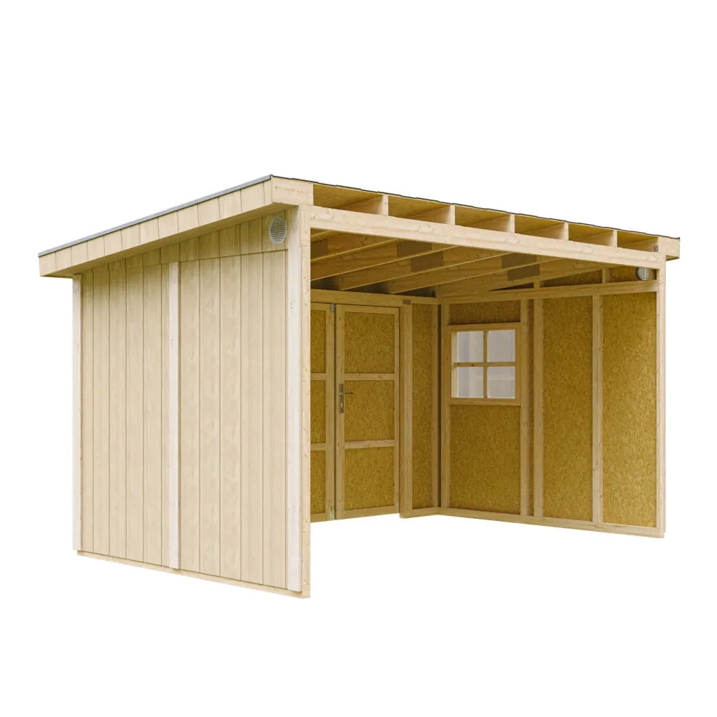 Casetta da giardino di qualit?  PREMIUM 8,68 m?² - H231x248x412 cm - Senza pavimento e parete laterale - Timbela M939B