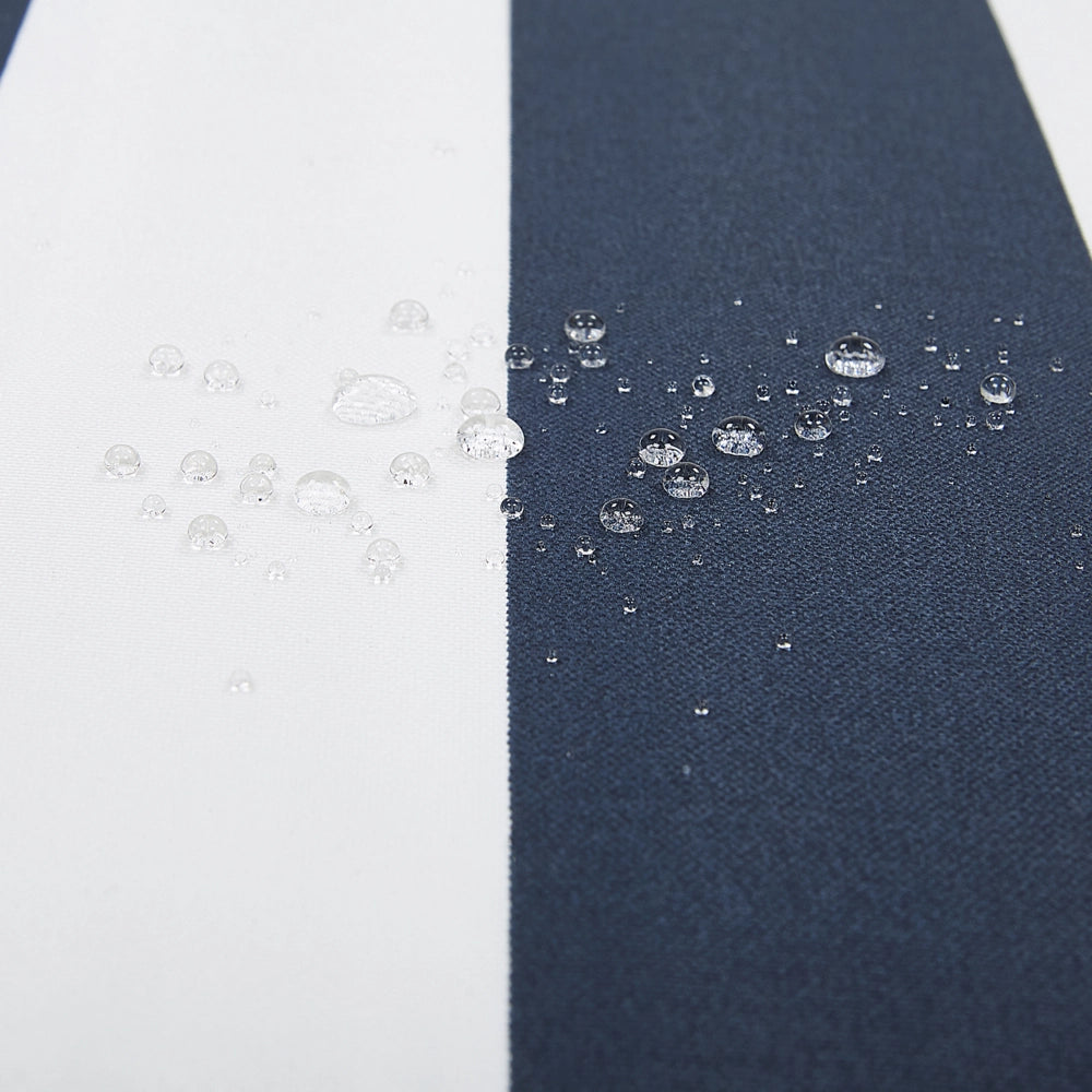 Set di 8 cuscini di seduta per sedia da giardino in tessuto resistente all'acqua a righe bianche e blu navy