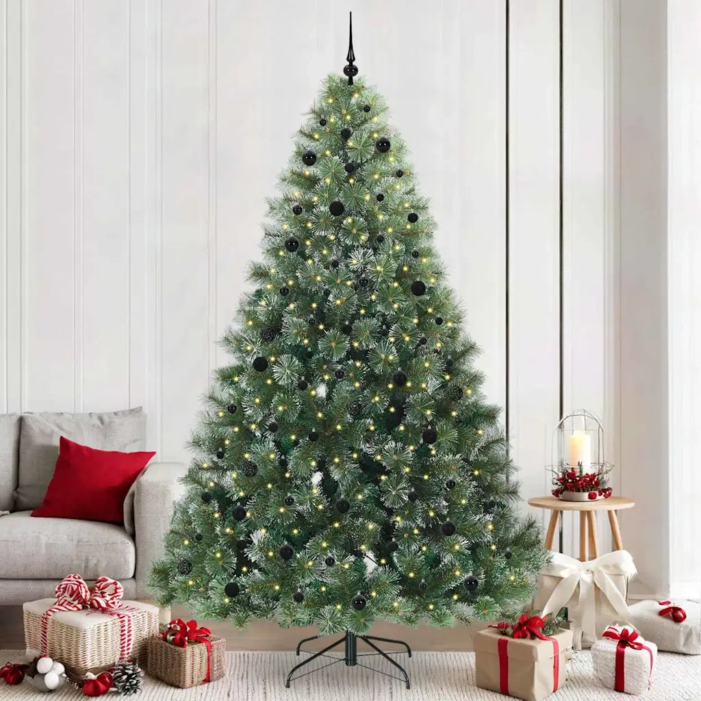 Albero di Natale artificiale con 300 LED Verde 240 cm PE e PVC
