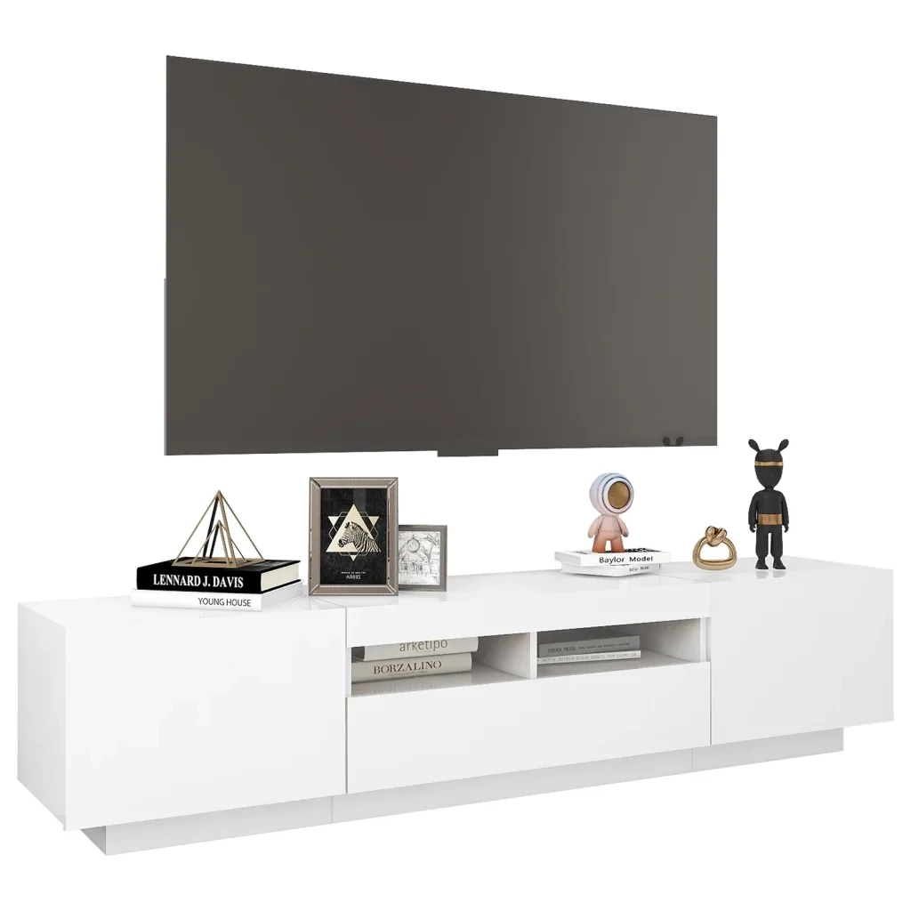 Mobile Porta TV con Luci LED Bianco 180x35x40 cm cod mxl 34036
