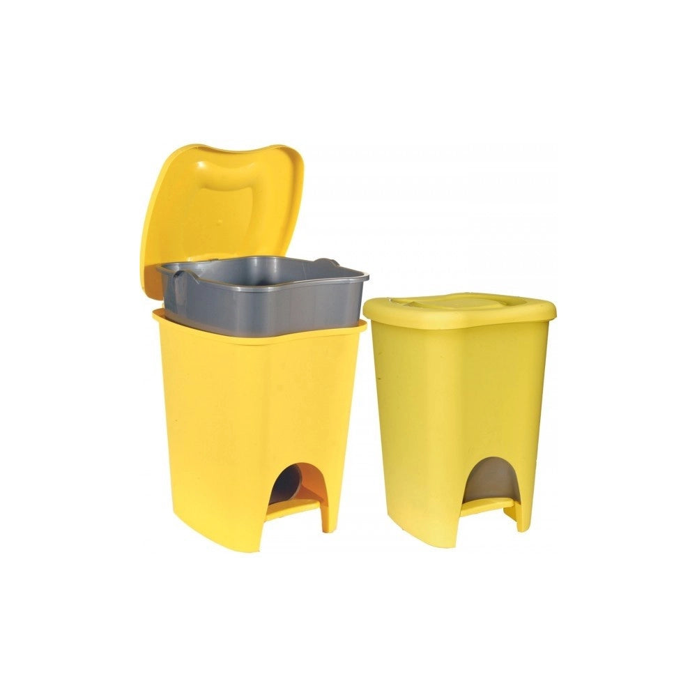 Trade Shop - Pattumiera In Plastica Con Apertura A Pedale Lt.16 Secchio Immondizia Rifiuti -