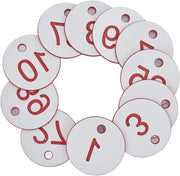 Etichette Tavolo con Numeri Incisi in Plastica Etichette Codificate (1-50, Bianche)