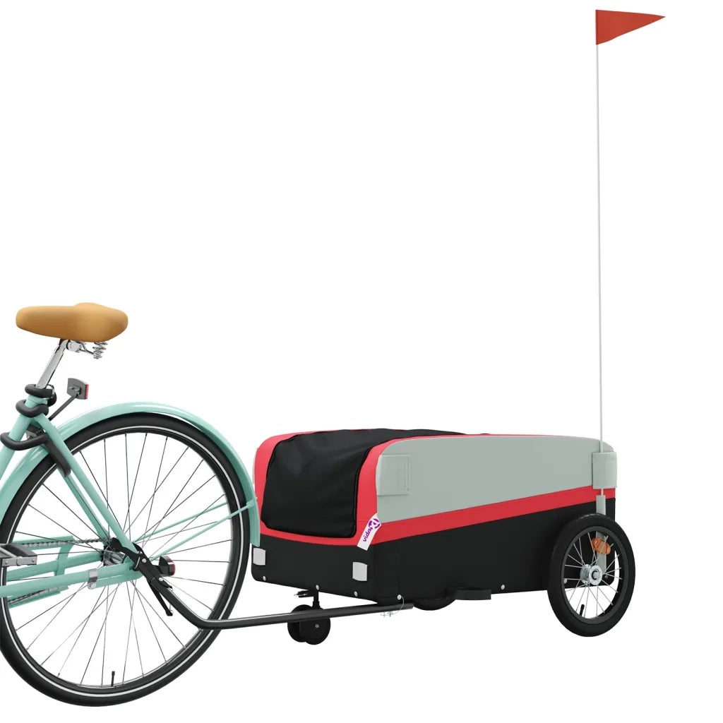 Rimorchio da Bici Nero e Rosso 45 kg in Ferro CFW1598935