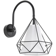Applique 1 luce E27 HIRA 314567 Polux nero/bianco in metallo