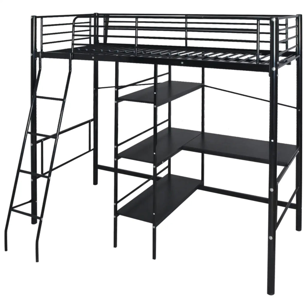 Letto con materasso Nero 200 x 90 cm Metallo