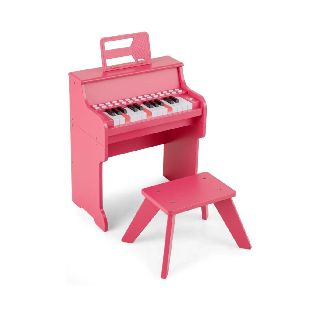 Mini pianoforte digitale con 25 tasti 38 x 24 x 47 cm con modalità di apprendimento atmosfera accogliente MDF rosa 20_0018338