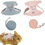 Cinturino per Coniglio 2 in 1 - Cinturino per Coniglio Regolabile - Cinturino per Ferroterra - Cinturino per Gatto - Cinturino per Coniglio Nano - per Conigli - Gattini - Cuccioli - e Altri Piccoli Animali