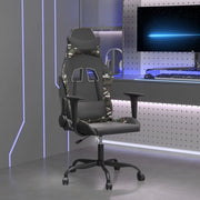 vidaXL Sedia da Gaming Massaggiante Nero e Mimetico in Similpelle