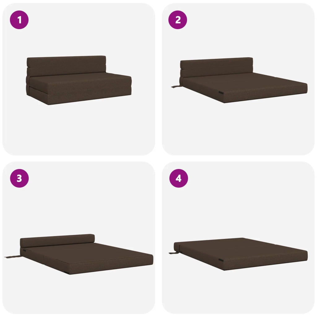 Divano Letto Pieghevole Tortora 152 x 86,5 x 60 cm Tessuto
