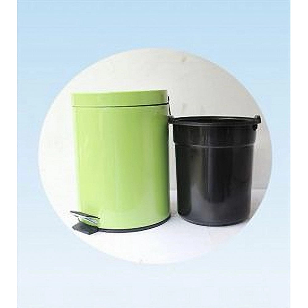 Trade Shop - Pattumiera Rifiuti Spazzatura 5 Lt In Acciaio Contenitore A Pedale Cestino Bagno -
