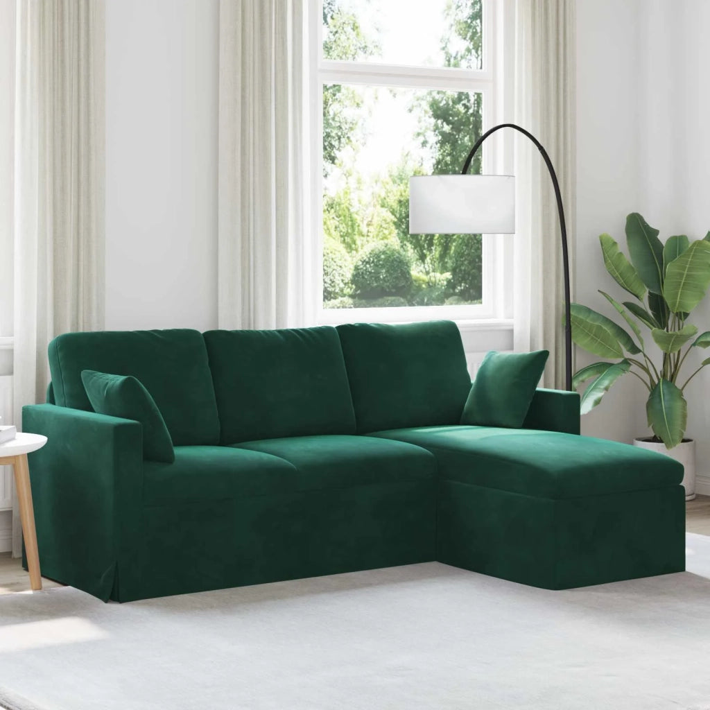 Divano Verde Scuro 198 x 134 x 80 cm Velluto 42024460
