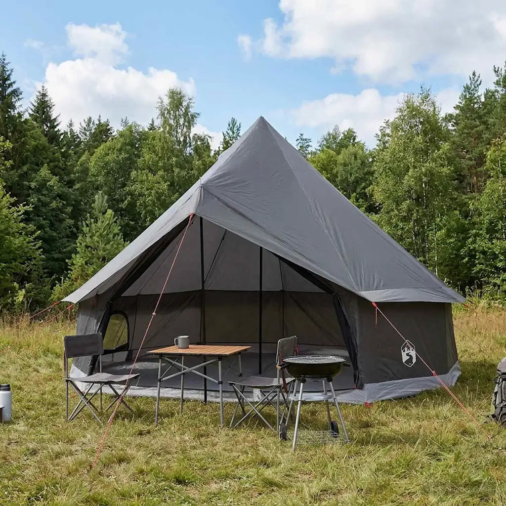 Tenda Tipi con tetto Marrone Grigio 300 x 300 x 200 cm 42029027
