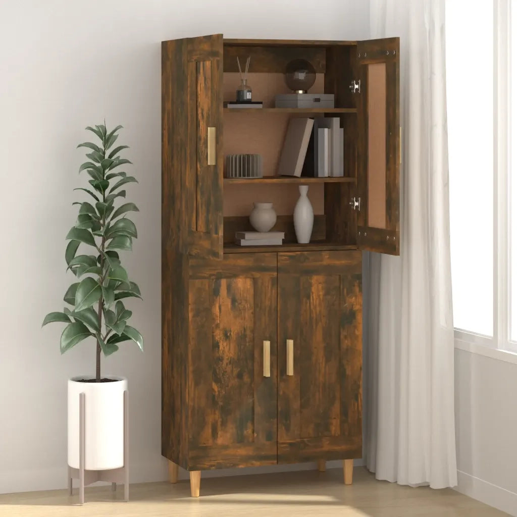 Credenza Rovere Fumo 69,5x34x90 cm in Legno Multistrato 817339