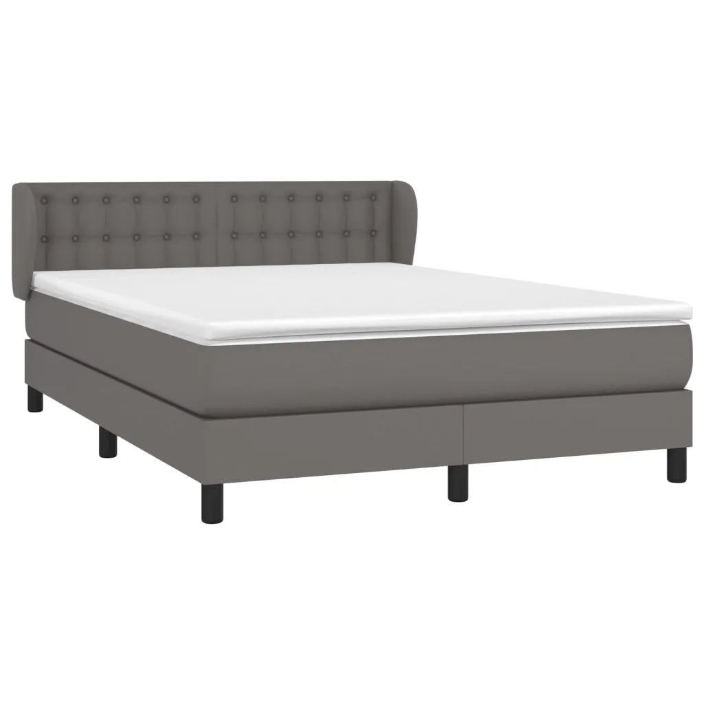 Giroletto a Molle con Materasso Grigio 140x200 cm in Similpelle 3127317