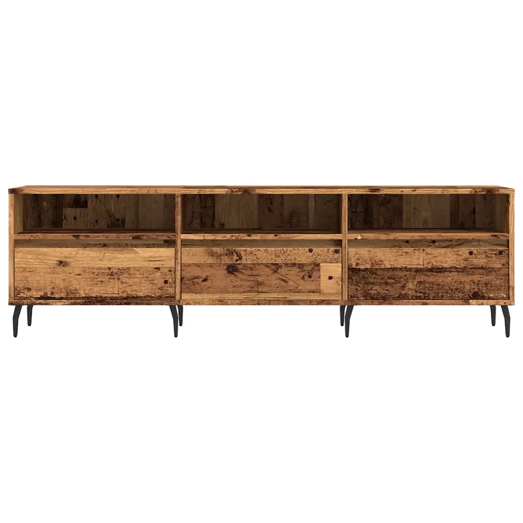 Mobile porta TV dal design vintage con ampio spazio contenitivo 150 x 30 x 44 cm atmosfera accogliente realizzato in legno invecchiato 02_0051072