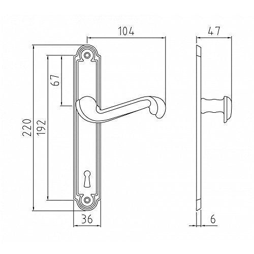 Ghidini 290089000 Maniglia Ottone Brunato Barocco Q8x90