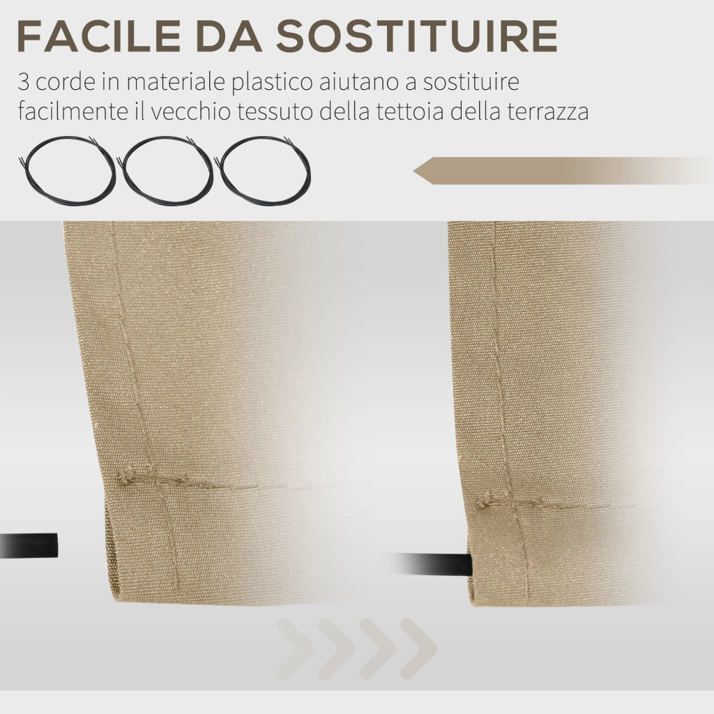 Tenda da sole in poliestere anti UV ¨C zephmum ¨C beige 4x2.5m