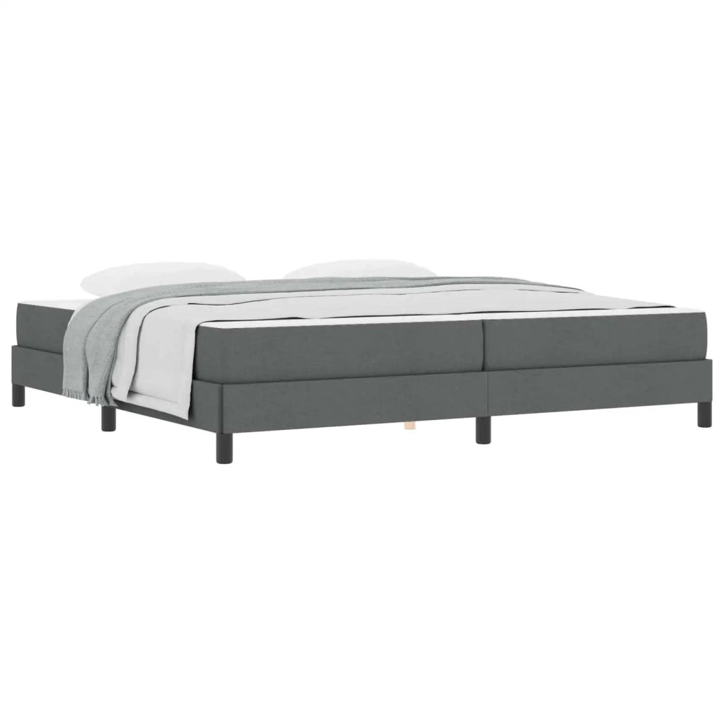 Letto a molle con materasso Grigio scuro 200 x 200 cm Tessuto 3398515