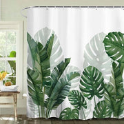 Velo da doccia 180x200 cm con tessuto antifungo - tenda doccia a tema piante verde - fissaggio a ingranaggi - tessuto vintage - tenda doccia per bagno con tessuto antifungo - modello Douchegordijn