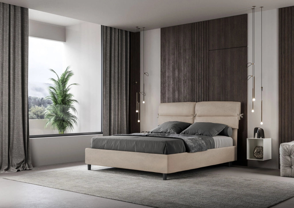 Letto Matrimoniale 160x210 cm con Rete Nandy Sabbia