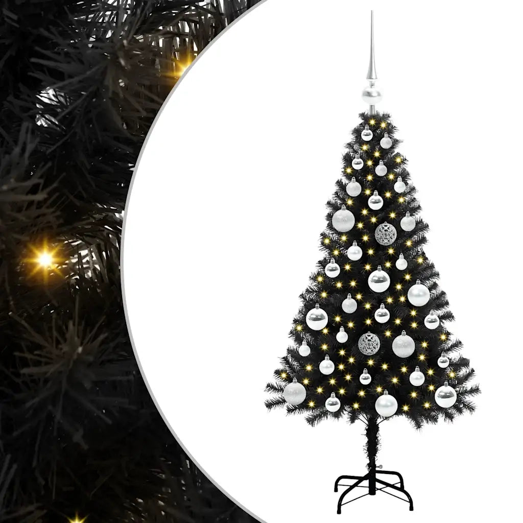 Albero di Natale con 150 LED con supporto Nero 120 cm PVC 3396461