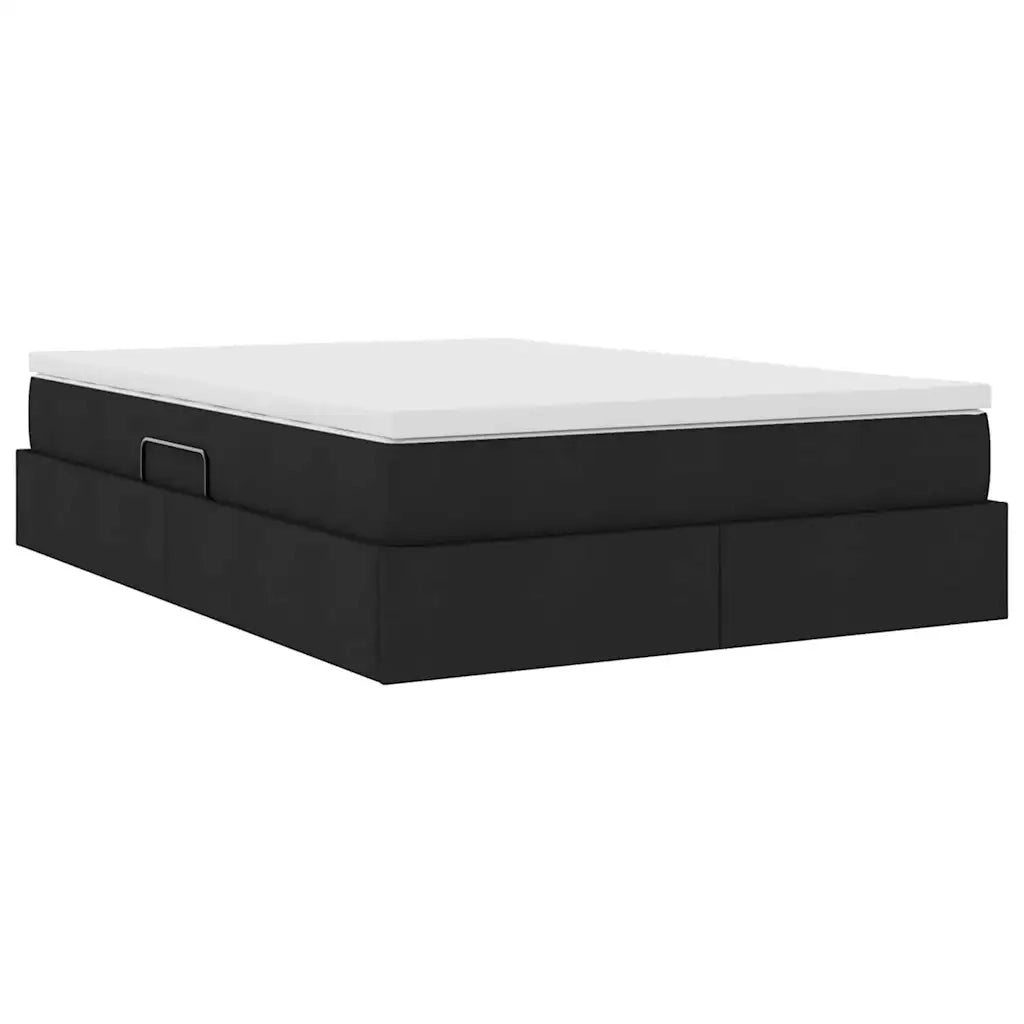 Letto con contenitore e materasso Nero 140 x 200 cm Poliestere 3370232