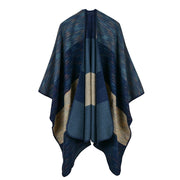 Nuovo scialle da donna in cashmere a righe con stelle, extra lungo e spesso, scialle multiuso.