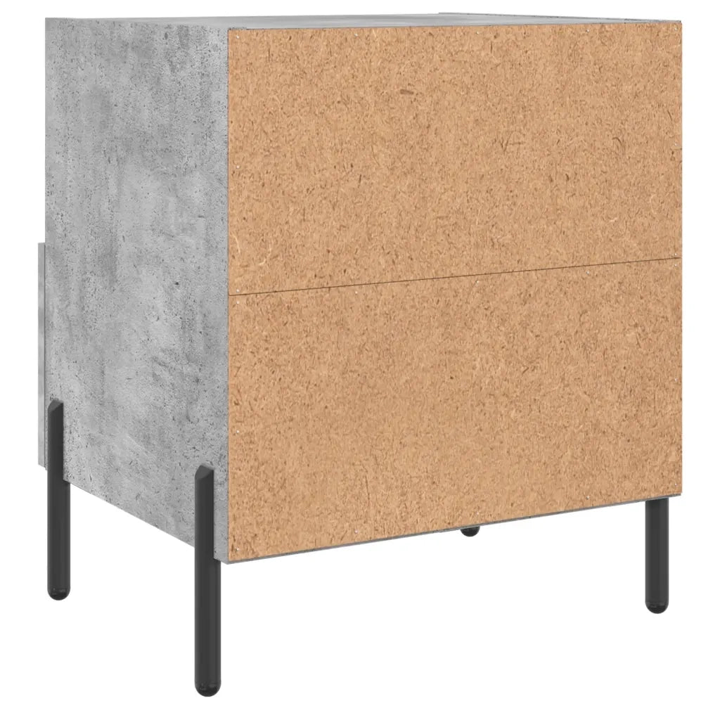 Set di 2 Comodini | Armadio da Notte | Mobiletto da notte Grigio Cemento 40x35x47,5 cm in Legno Multistrato