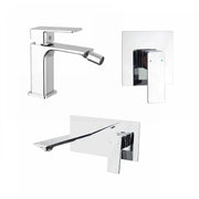 Set miscelatori: lavabo ad incasso bidet senza scarico e incasso doccia monocomando cromato | Ingrid