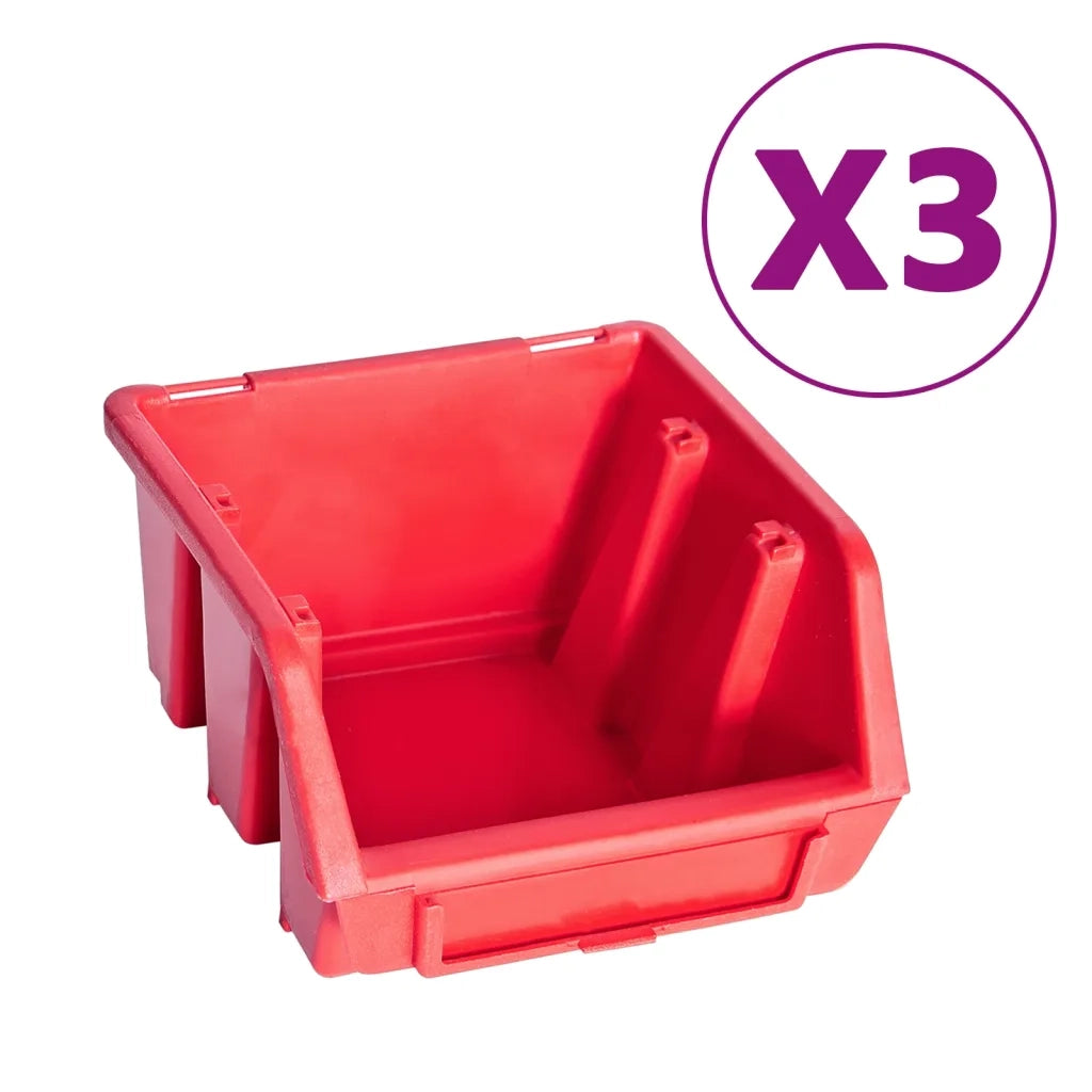 Kit Contenitori 34 pz con Pannelli a Parete Rosso e Nero CFW4798316