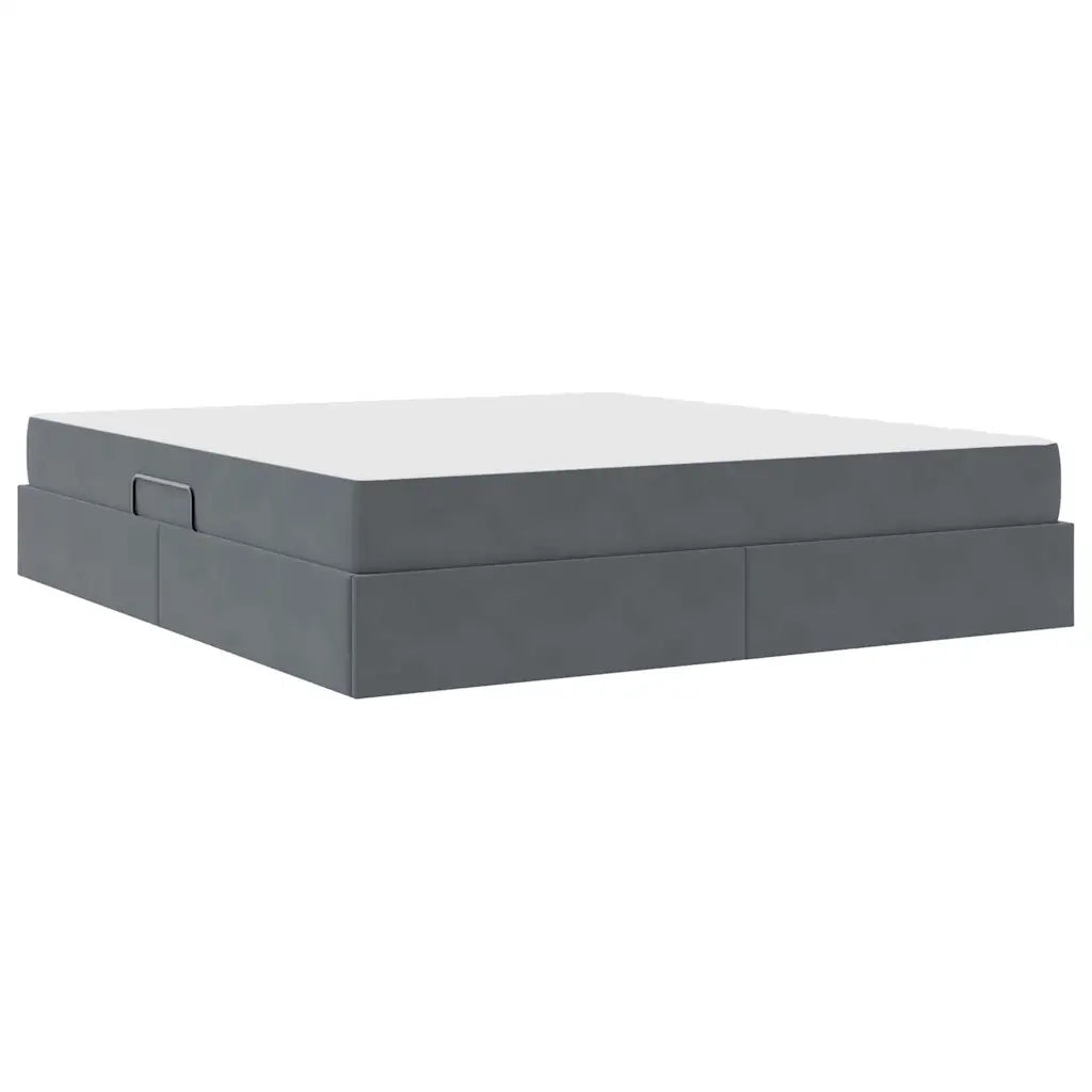Letto con contenitore e materasso Grigio scuro 180 x 200 cm 3399737