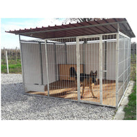 Box per cani da esterno coperto con zincatura a caldo da 300x300xh180 cm