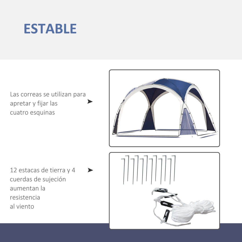 Toldo da Giardino Pieghevole 3.5x3.5 m ¨C Zephmum ¨C Blu Impermeabile con Protezione UV