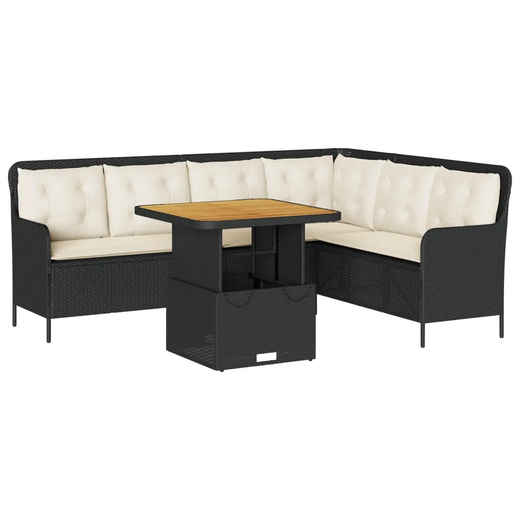 Set Divani da Giardino 2 pz con Cuscini in Polyrattan Nero
