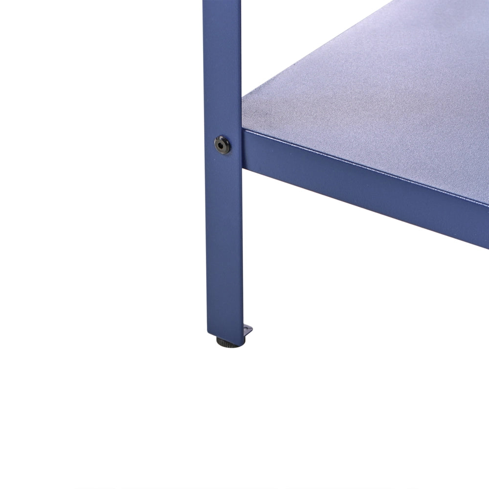 Mobile da giardino in acciaio con lavello a leva  con ripiani in acciaio inox blu 80x50x92 cm 2 ripiani con top Cucina da giardino da pranzo