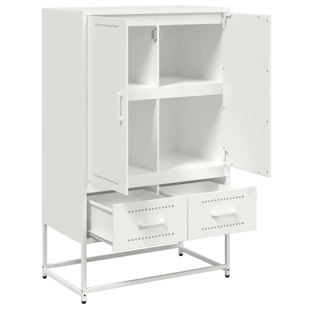 Credenza Bianca 68x39x111,5 cm Acciaio