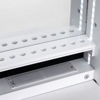 Armadio Portagioie e Trucchi con Specchio e Illuminazione LED Automatica Bianco 30x146x36 cm