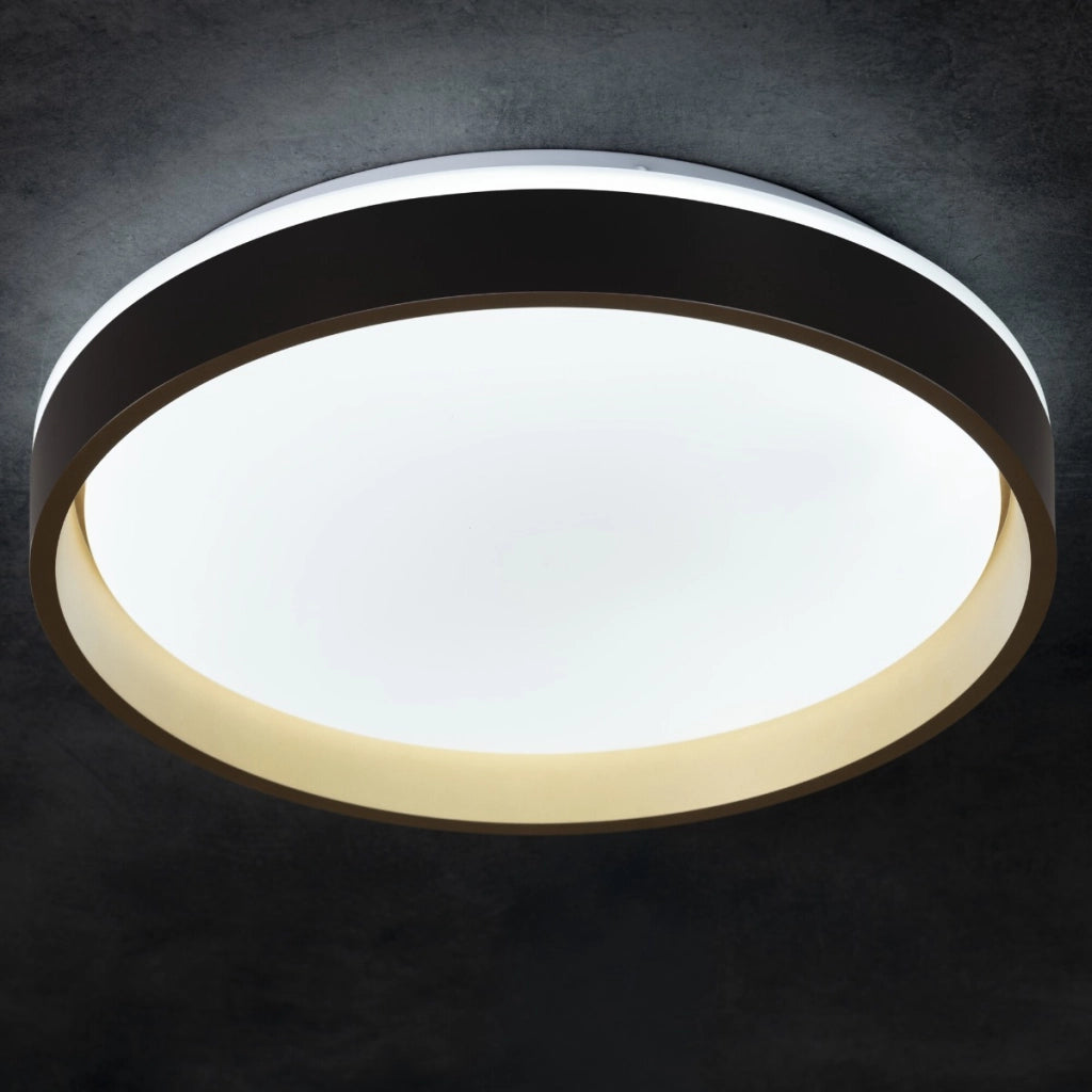 Plafoniera LED 25W CCT dimmer nero/oro Ø38 Kanlux SOLN