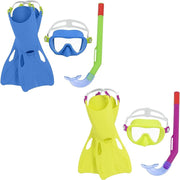 Trade Shop - Set Da Snorkeling Bambini Flapper Maschera Boccaglio Pinne 3-6 Anni 2 Col 25039 -