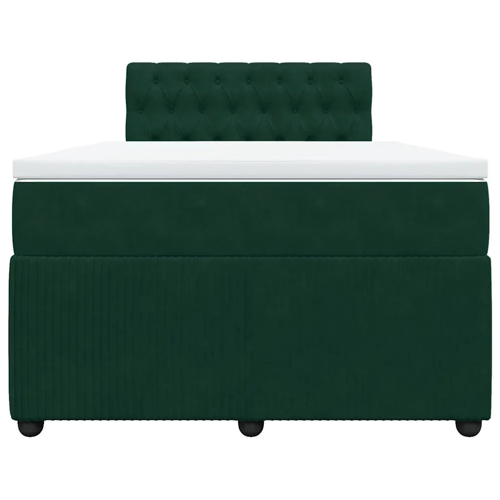 Giroletto a Molle con Materasso Verde Scuro 120x190 cm Velluto 3289995