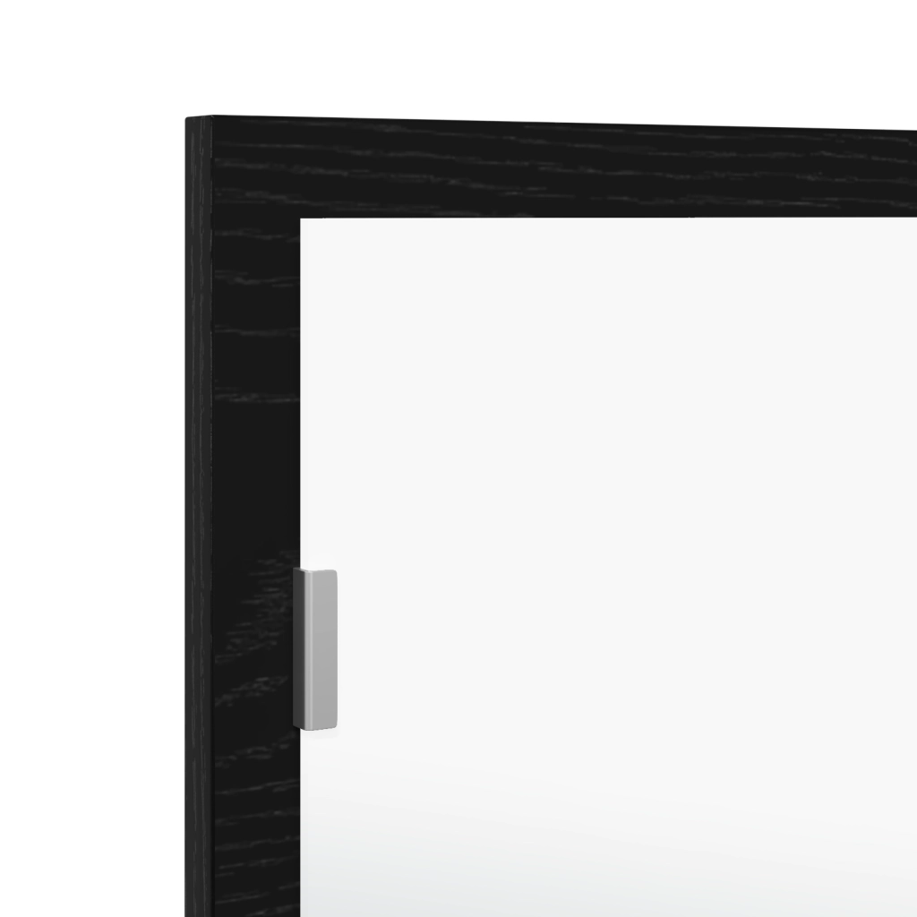 Specchio da bagno LED  Nero Rovere 100x8,5x37 cm in legno ingegnerizzato