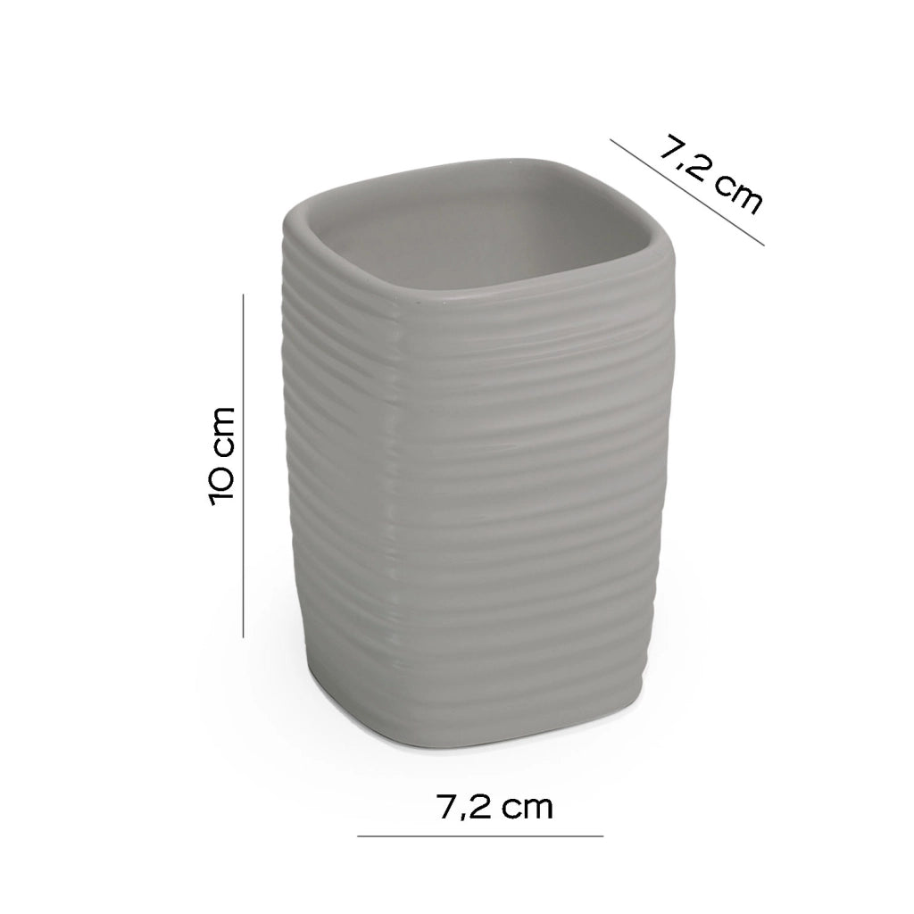 Portaspazzolino Gedy in ceramica grigia | Kelly