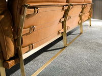 Divano a 3 posti in pelle cammello