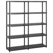 Scaffale portaoggetti a 5 ripiani 170 cm in plastica nera 02_0000649